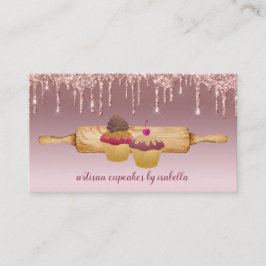 Cuptårta Bakery Baker Ro Guld Glitter Drivrutiner Visitkort