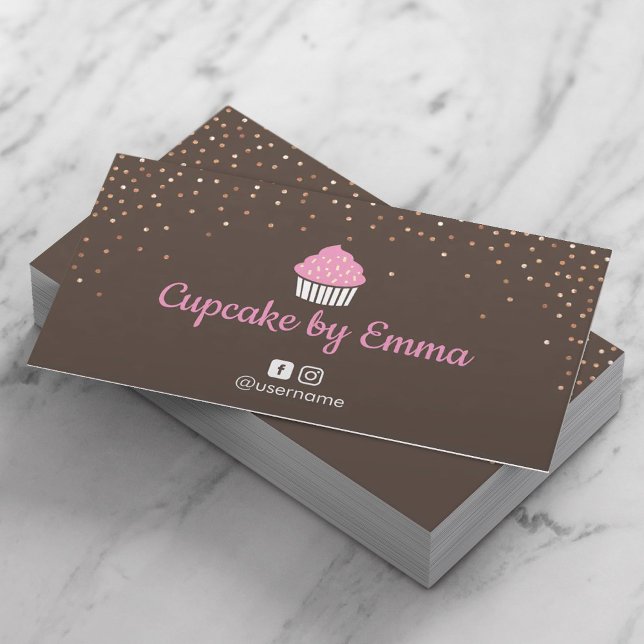 Cuptårta Bakery Chocolate Sweet Social Media Visitkort (Skapare uppladdad)