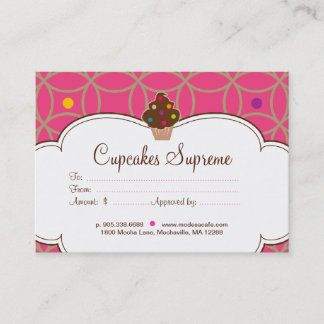 Cuptårta Bakery Gift Certificate Dots Rosa White Rabattkort