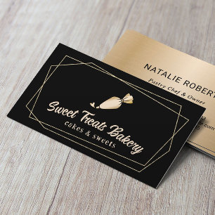 Cuptårta Bakery Pastry Chef Geometric Guld Cake Visitkort