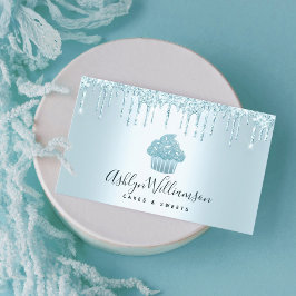 Cuptårta Bakery Pastry Chef Glitter Driver Turkos Visitkort