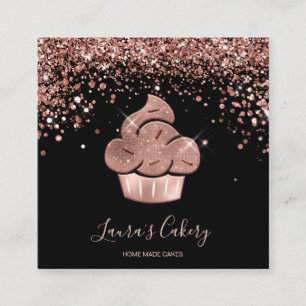 Cuptårta Bakery Pastry Chef Glitter Drives Ro Guld Fyrkantigt Visitkort