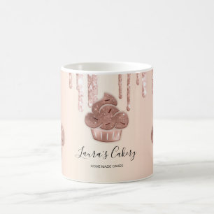Cuptårta Bakery Pastry Chef Glitter Drives Ro Guld Kaffemugg