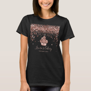 Cuptårta Bakery Pastry Chef Glitter Drives Ro Guld T Shirt