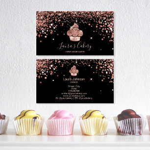 Cuptårta Bakery Pastry Chef Glitter Drives Ro Guld Visitkort