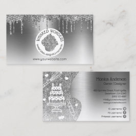 Cuptårta Bakery Pastry Chef Glitter Drives Silver Visitkort