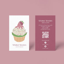 Cuptårta Bakery Pastry Chef QR-kod Visitkort