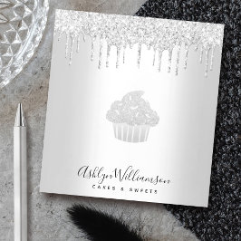 Cuptårta Bakery Pastry Chef Silver Glitter Drivrut Anteckningsblock