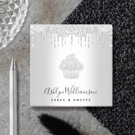 Cuptårta Bakery Pastry Chef Silver Glitter Drivrut Post-it Block