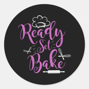 Cuptårta Baking Baker Funny for Pastry Chef Runt Klistermärke