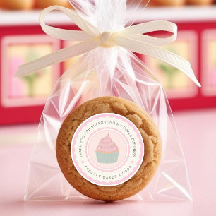 Cuptårta Baking Business Sticker Runt Klistermärke