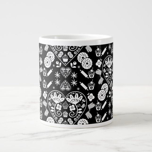 Cuptårta Baking Folk Art Jumbo Mugg (Framsidan)