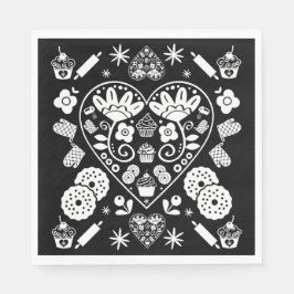 Cuptårta Baking Folk Art Pappersservett