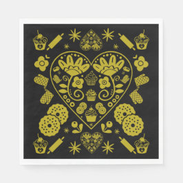 Cuptårta Baking Folk Art Pappersservett