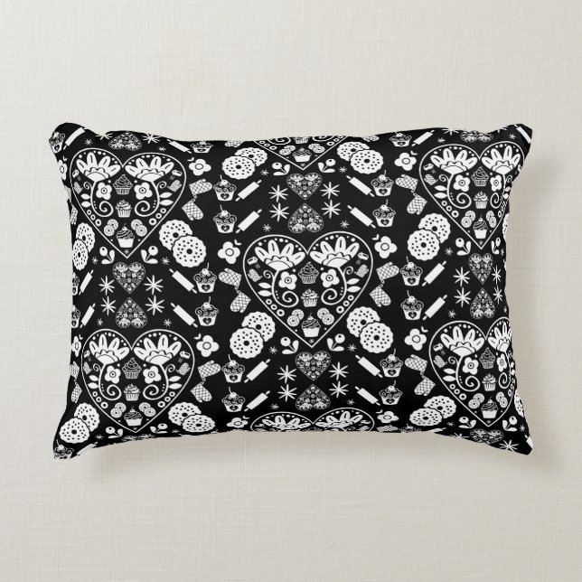 Cuptårta Baking Folk Art Prydnadskudde (Framsidan)