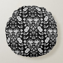 Cuptårta Baking Folk Art Rund Kudde