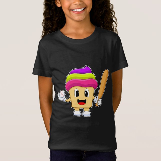 Cuptårta Baseball Baseball fladdermus T Shirt (Framsida)