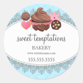Cuptårta Cake Pops Cookie Bakery Packaging Runt Klistermärke