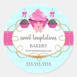 Cuptårta Cake Pops Cookie Bakery Packaging Runt Klistermärke
