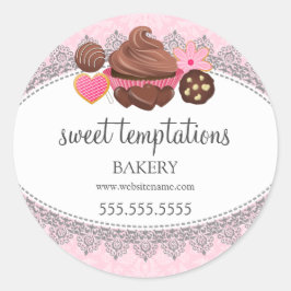 Cuptårta Cake Pops Cookie Bakery Packaging Runt Klistermärke