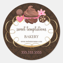 Cuptårta Cake Pops Cookie Bakery Packaging Runt Klistermärke