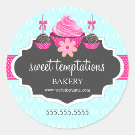 Cuptårta Cake Pops Cookie Bakery Packaging Runt Klistermärke