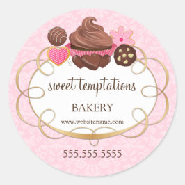 Cuptårta Cake Pops Cookie Bakery Packaging Runt Klistermärke