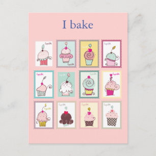 Cuptårta Collage Sweet Bake Desserts Anpassningsba Vykort