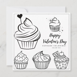 Cuptårta Coloring Page Girl Card Valentine Day