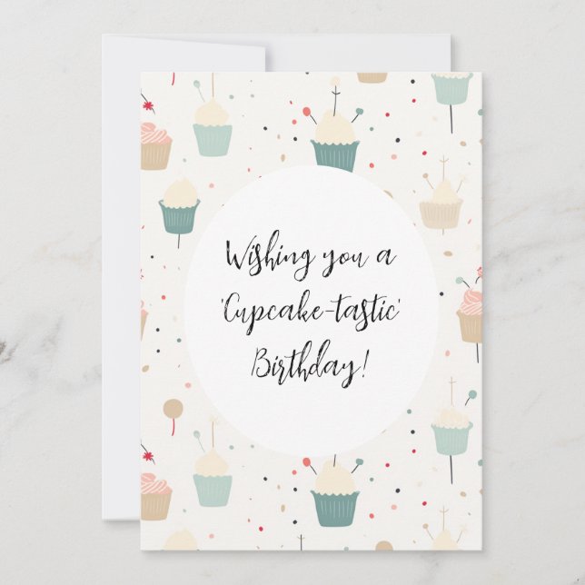 Cuptårta Delight Birday Card Julkort (Framsida)