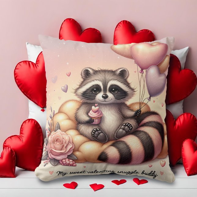 Cuptårta Delight Raccoon Valentiness Kudde (Skapare uppladdad)
