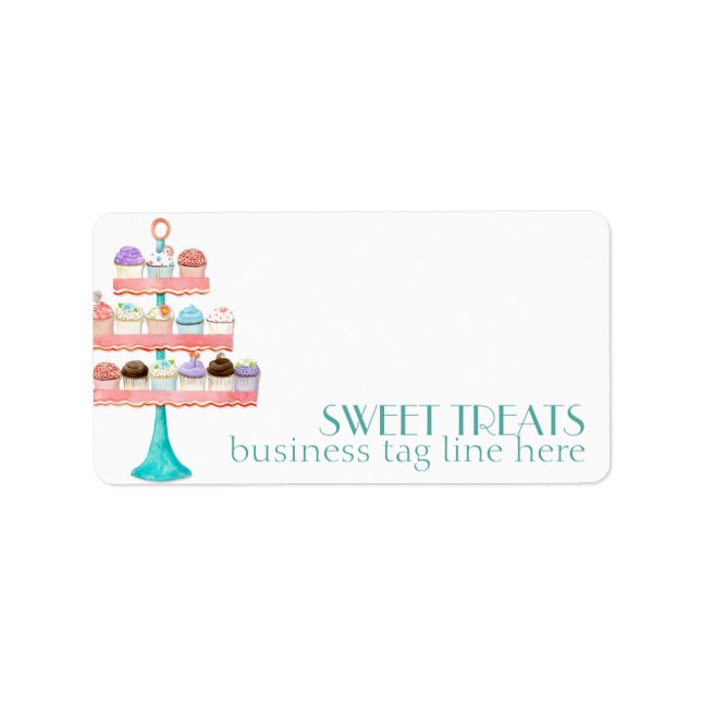 Cuptårta Dessert Baking Bakery Business Paket Adressetikett (Framsidan)