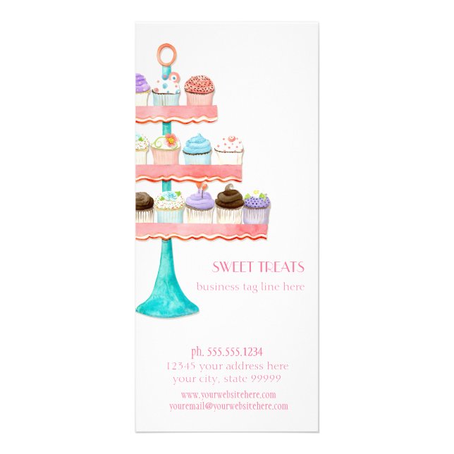 Cuptårta Dessert Baking Bakery Business Paket Reklamkort (Framsidan)