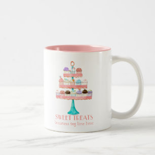 Cuptårta Dessert Baking Bakery Business Paket Två-Tonad Mugg