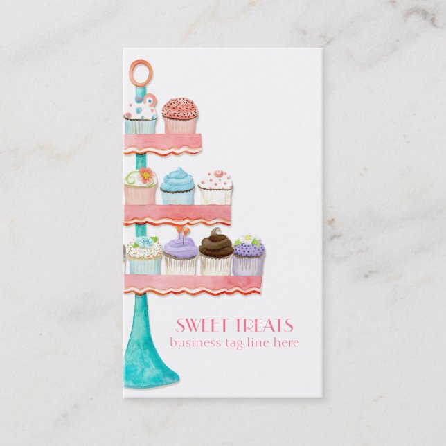 Cuptårta Dessert Baking Bakery Business Paket Visitkort (Framsida)