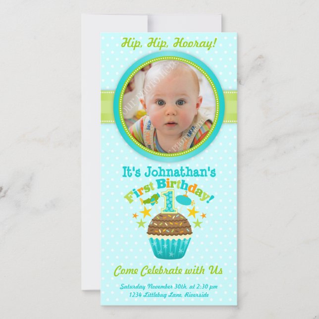 Cuptårta, första födelsedag (pojke) (Framsida)