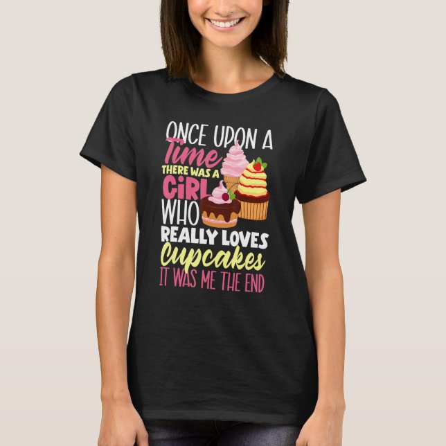 Cuptårta Girl Baking Cuptårta T Shirt (Framsida)
