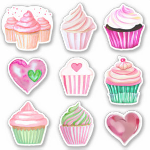 Cuptårta Kärlek Stickers - samling 1 Klistermärken