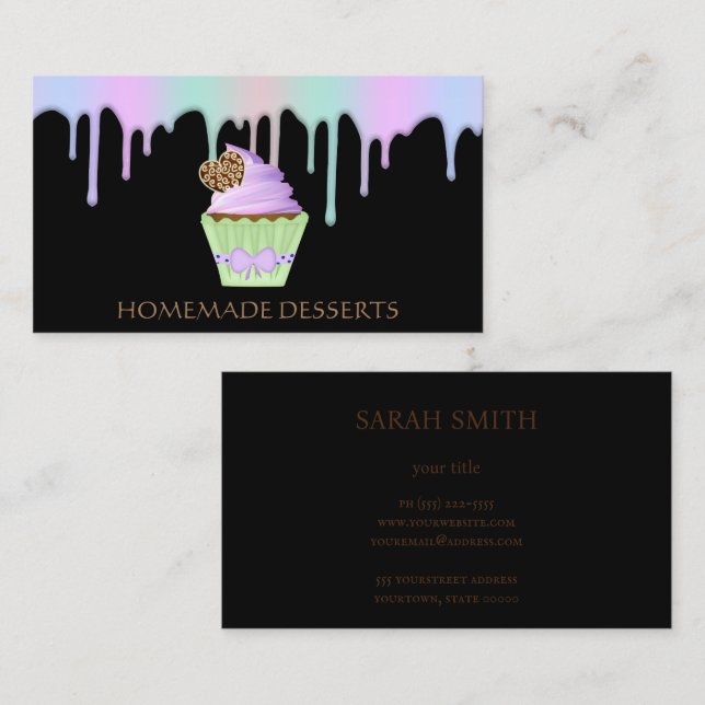Cuptårta Logotyp Bakery Chef,söt Visitkort (Fram/baksida)