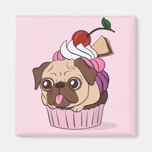 Cuptårta Pug Magnet