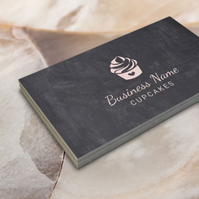 Cuptårta Sweet Cake Pastry Chef Bakery Chalkboard Visitkort (Skapare uppladdad)
