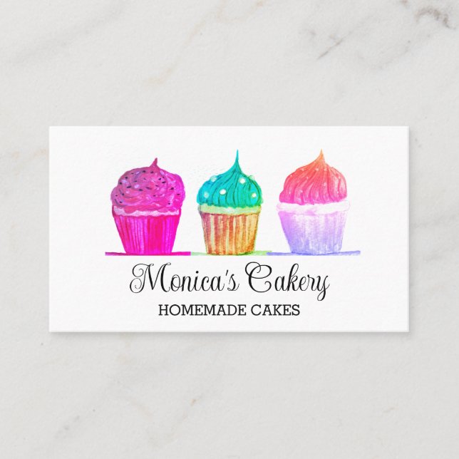Cuptårta Sweet Cakes Bakes Homemade Bakery Visitkort (Framsida)