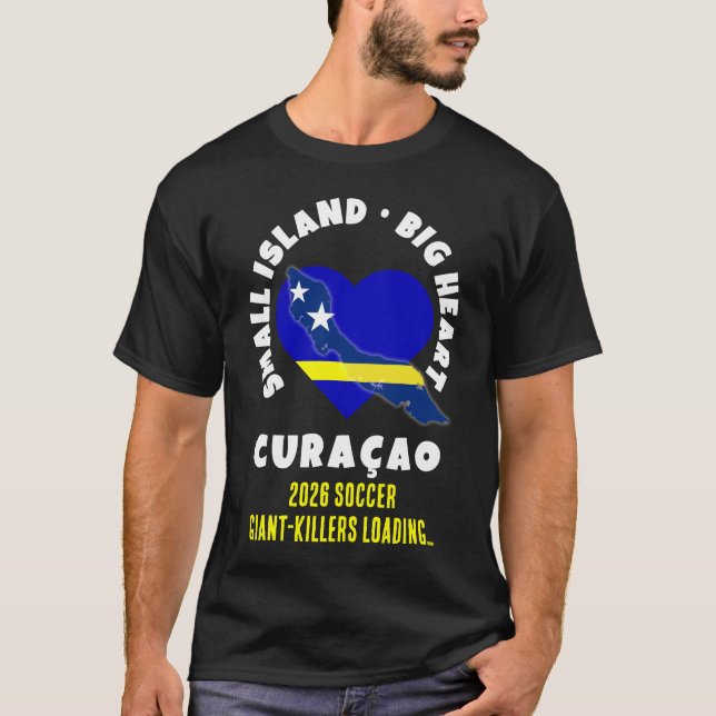 CURAÇAO Big Heart Fun Custom 2026 Soccer T Shirt (Framsida)