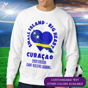 CURAÇAO Big Heart Roligt Anpassat 2026 Fotboll Lång Ärmad Tröja
