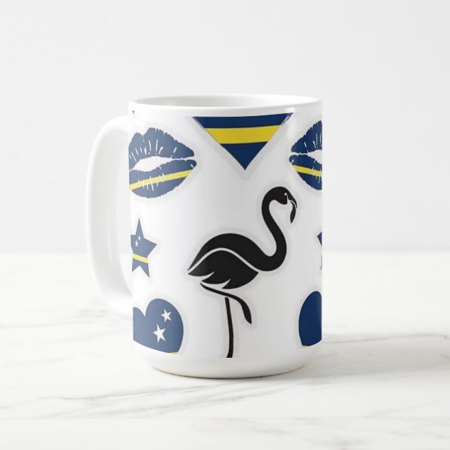 Curaçao Blue Wave Design Kaffemugg (Framsida vänster)