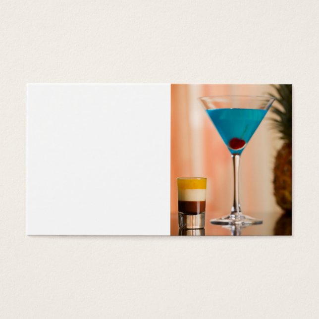 Curacao cocktail visitkort (Framsidan)