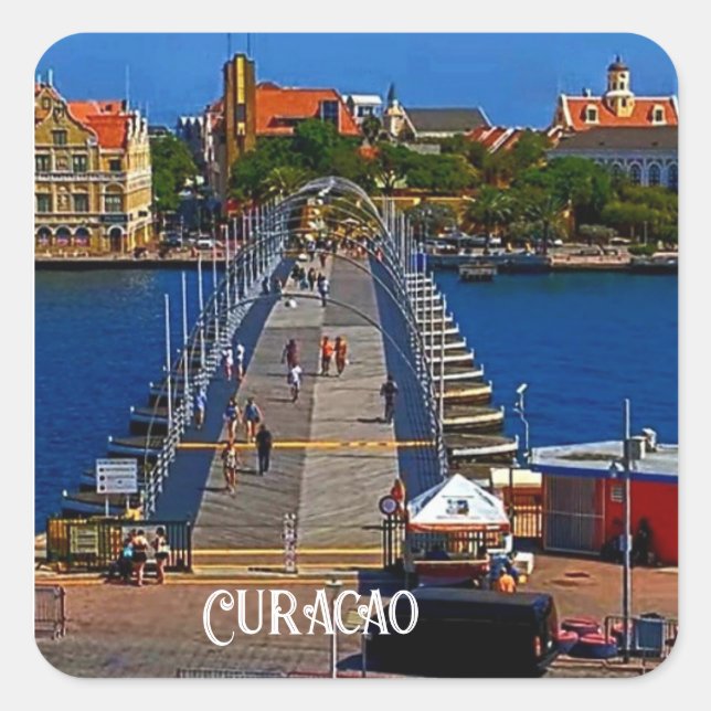 Curacao Design Fyrkantigt Klistermärke (Framsida)