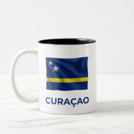 Curaçao Enkel Flagga | Varje Dags Stolthet Två-Tonad Mugg