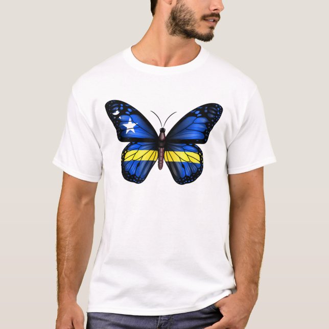 Curaçao Fjärilsflagga T Shirt (Framsida)
