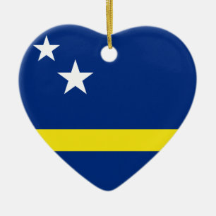 Curaçao Flagga Heart Ornament